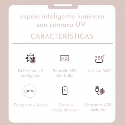 Espejo de mano con detección UV protección solar Smart sunscreen makeup