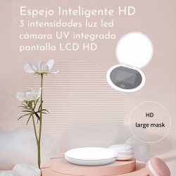 Espejo de mano con detección UV protección solar Smart sunscreen makeup